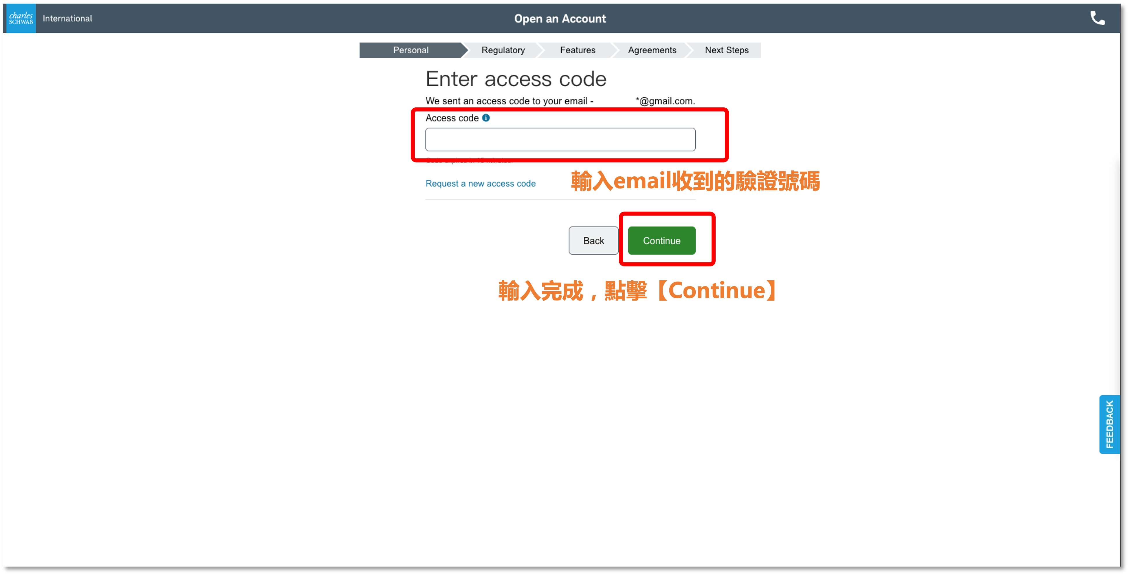 輸入驗證碼的表單